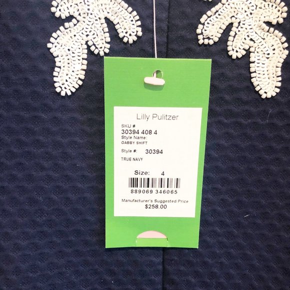 Lilly Pulitzer Coral Gabby Sleeveless Shift Dress True Navy White 4 NWT - Picture 6 of 15